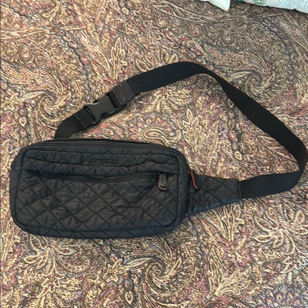 MZ Wallace Metro Black Quilted Belt Bag